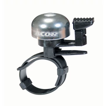 Acor ABE-2807 pengetős csengő [ezüst] kerékpáros