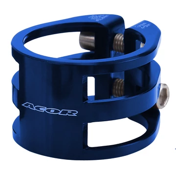 Acor AQR-21303 duplacsavaros nyeregcső bilincs [kék, 31.8 mm] kerékpáros