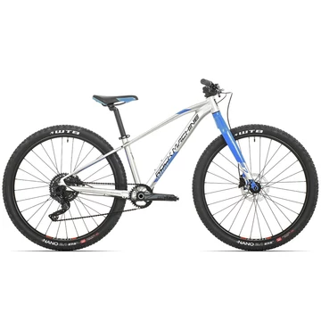 Rock Machine Thunder 27 HD LTD 27.5"-os junior kerékpár [13.5" (XS), fényes ezüst/kék/fekete] kerékpáros