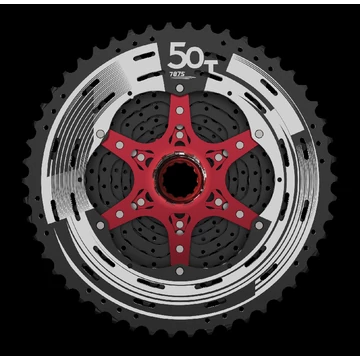 Sunrace CSMZ90 WA5 12 sebességes fogaskeréksor [fekete-piros, 11-50] kerékpáros