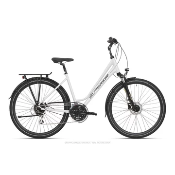 Superior STK 400 L trekking kerékpár [48 cm, fényes fehér/ezüst] kerékpáros