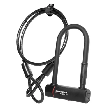 Trelock U5 Mini Flex kulcsos U-lakat [fekete, 178 mm] kerékpáros