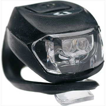 Lámpa BIKEFUN PIXIE első fekete 2 fehér LED 2 funkció, szilikon, fekete - JY-267F-2B-BLAC kerékpáros