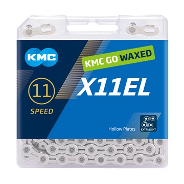 Lánc KMC X11 11 sebességes EL WAX 1/2X11 11 sebességes/128 118L ezüst/ezüst 11s kerékpáros