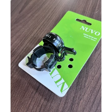 Nuvo fekete csavar nélküli rögzítésű kerékpáros csengő 32 darabos szett