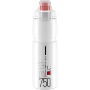 Elite kulacs jet plus átlátszó/piros logó 750ml 102g kerékpáros