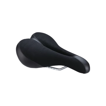 BBB Cycling kerékpáros nyereg BSD-13 MultiDensity női szintetikus bőr bevonat anatómiai nyílással 170mm széles 250mm hosszú fekete