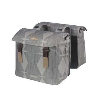 Basil dupla táska Elegance Double Bag, szürke kerékpáros