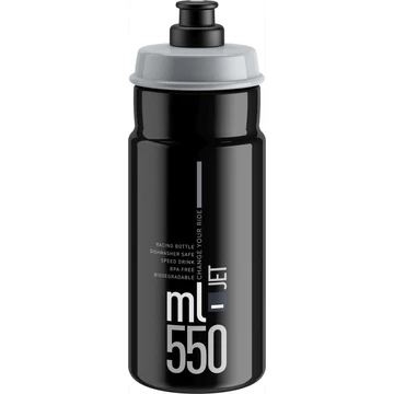 Elite kulacs jet fekete/szürke logó 550ml 78g kerékpáros
