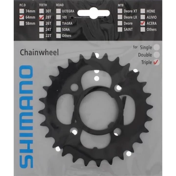 Shimano lánckerék 28f fcm361 kerékpáros