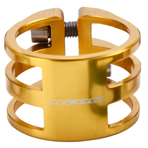 Acor AQR-21303 duplacsavaros nyeregcső bilincs [arany, 34.9 mm] kerékpáros