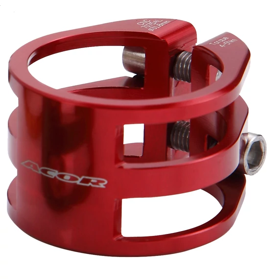 Acor AQR-21303 duplacsavaros nyeregcső bilincs [piros, 31.8 mm] kerékpáros