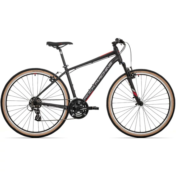 Rock Machine Crossride 100 cross kerékpár [22" (XL), matt fekete/piros/szürke] kerékpáros