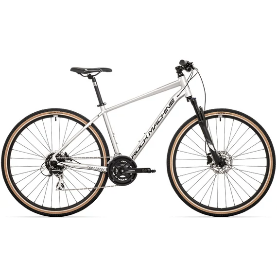 Rock Machine Crossride 300 cross kerékpár [22" (XL), fényes ezüst/fekete] kerékpáros