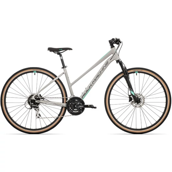 Rock Machine Crossride 300 Lady cross kerékpár [19" (L), fényes világosszürke/szürke/menta] kerékpáros