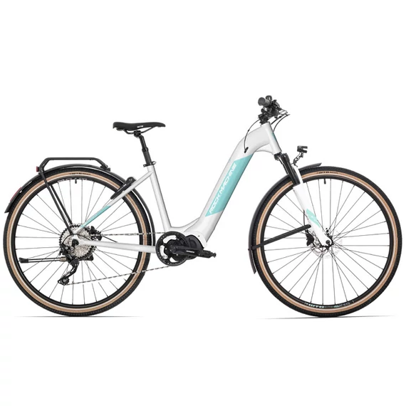 Rock Machine Crossride INT e400 Lady Touring elektromos cross kerékpár [17" (M), fényes gyöngyházfehér/menta] kerékpáros