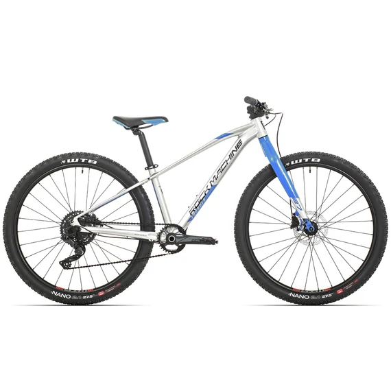 Rock Machine Thunder 27 HD LTD 27.5"-os junior kerékpár [13.5" (XS), fényes ezüst/kék/fekete] kerékpáros