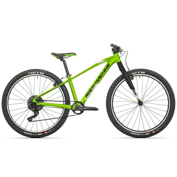 Rock Machine Thunder 29 VB 29er junior kerékpár [13.5" (XS), zöld/fényes ezüst/fekete] kerékpáros