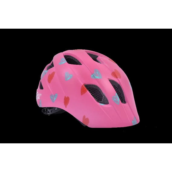 Safety Labs Fiona Light gyermek kerékpáros sisak [rózsaszín szivecskés, 48-53 cm (S)]