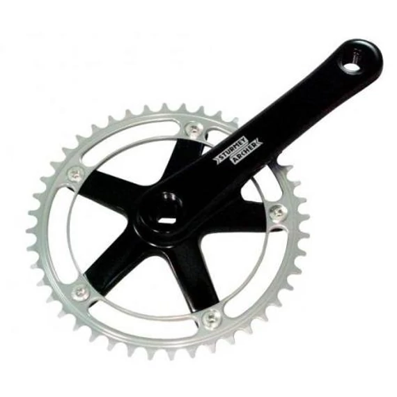 Sturmey Archer FCT68 SingleSpeed/Fixie/Pálya 48T négyszögtengelyes hajtómű [fekete-ezüst, 48, 170 mm] kerékpáros