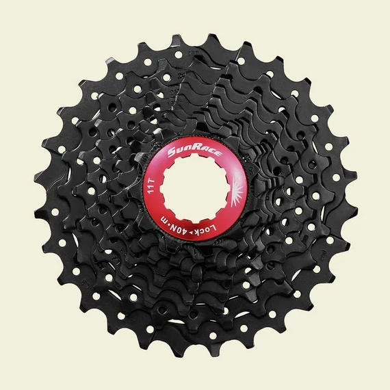 Sunrace CSRZ800 12 sebességes fogaskeréksor [fekete-piros, 11-30] kerékpáros