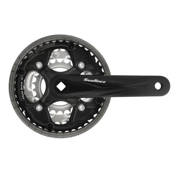 Sunrace FCM500 42/34/24T négyszögtengelyes hajtómű [fekete, 42/34/24, 170 mm] kerékpáros