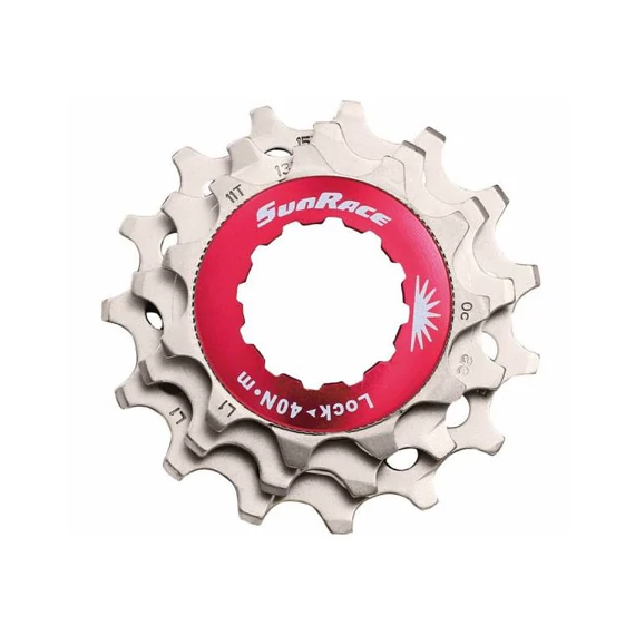 Sunrace SPCS10 csere lánckerék szett [ezüst-piros, 11-13-15] kerékpáros