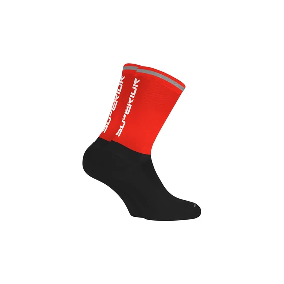 Superior Long Cycling Socks zokni [fekete-piros, 35-38] kerékpáros
