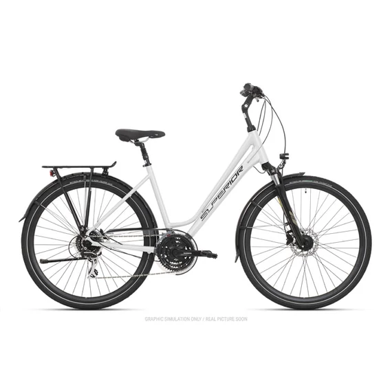 Superior STK 400 L trekking kerékpár [44 cm, fényes fehér/ezüst] kerékpáros