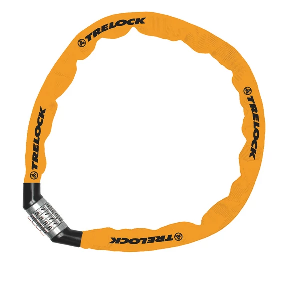 Trelock BC 115 Code számzáras láncos zár [narancs, 60 cm] kerékpáros