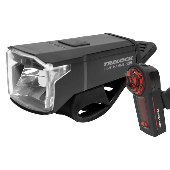 Trelock LS 440 LIGHTHAMMER 40 + LS 740 akkumulátoros első+hátsó lámpa szett kerékpáros