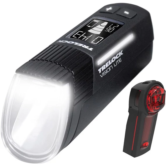 Trelock LS 660 I-GO® Vision Lite + LS 740 Vector Signal akkumulátoros első+hátsó lámpa kerékpáros