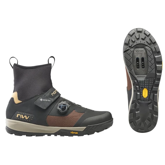 Cipő NORTHWAVE MTB KINGROCK PLUS GTX téli, fekete/barna kerékpáros