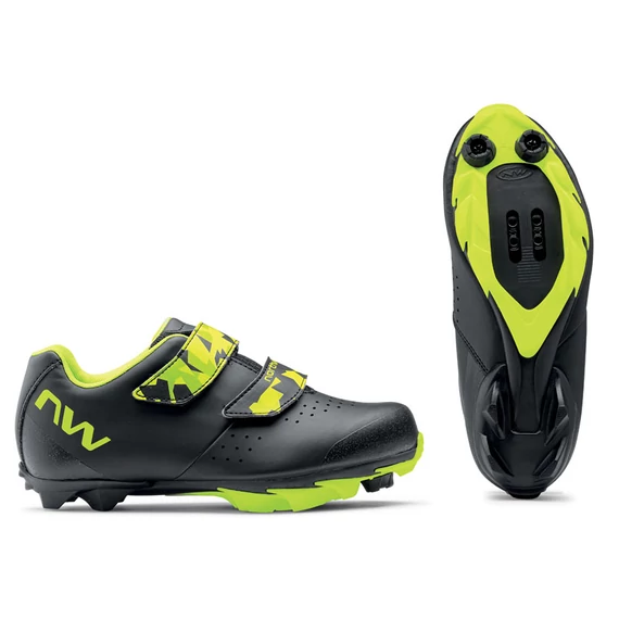 Cipő NORTHWAVE MTB ORIGIN JUNIOR 38 fekete/fluo sárga kerékpáros