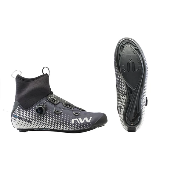 Cipő NORTHWAVE ROAD CELSIUS R ARCTIC GTX 42, téli, szürke/fényvisszaverős kerékpáros