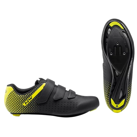 Cipő NORTHWAVE ROAD CORE 2 44,5 fekete/fluo sárga kerékpáros
