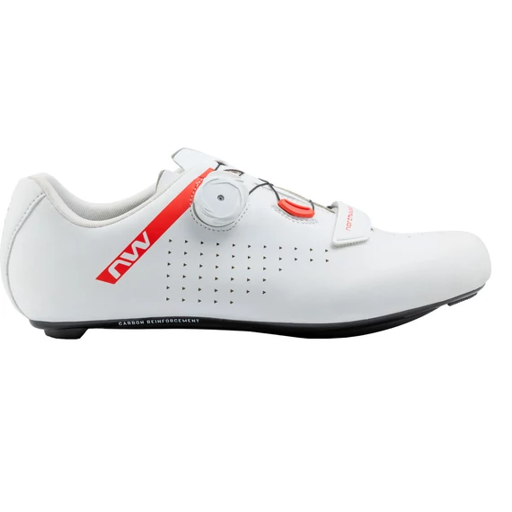 Cipő NORTHWAVE ROAD CORE PLUS 2 39 FEHÉR/FLUO PIROS kerékpáros