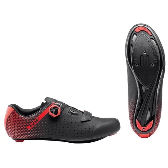 Cipő NORTHWAVE ROAD CORE PLUS 2 41,5 fekete/piros kerékpáros