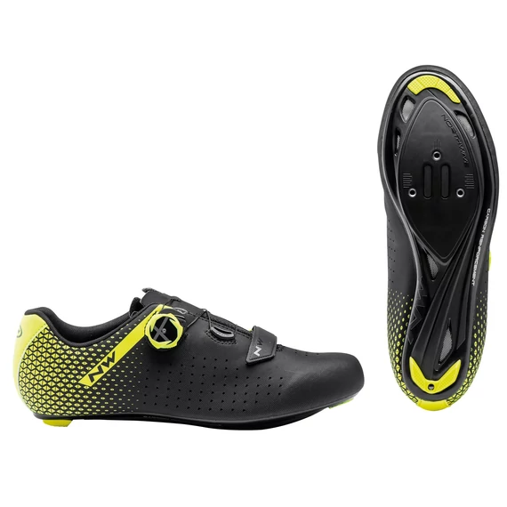 Cipő NORTHWAVE ROAD CORE PLUS 2 42 fekete/fluo sárga kerékpáros