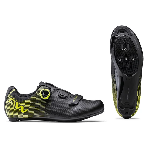 CIPŐ NORTHWAVE ROAD STORM CARBON 2 43 FEKETE/FLUO SÁRGA kerékpáros