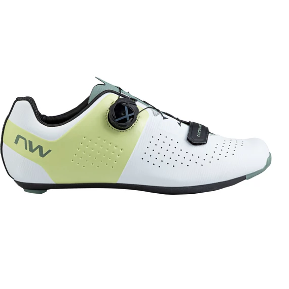 Cipő NORTHWAVE ROAD STORM CARBON 44,5 FEHÉR/ZÖLD (MATCHA) kerékpáros