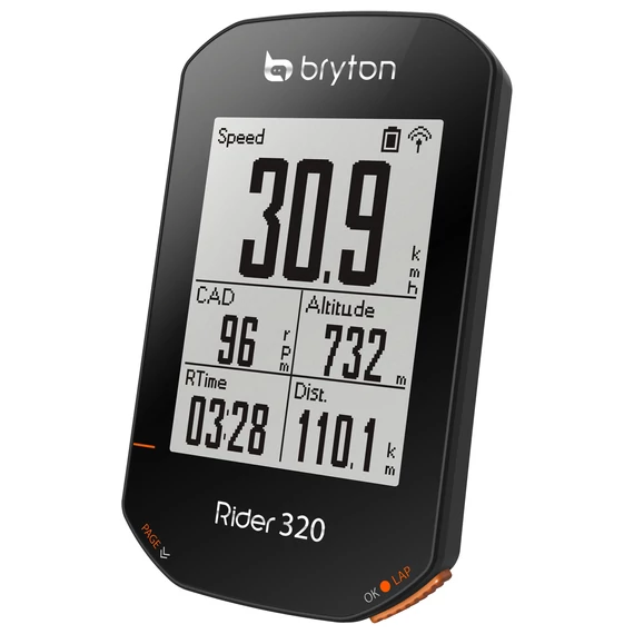 Computer BRYTON RIDER 320T GPS komputer szett (+HRM és CAD szenzor) kerékpáros