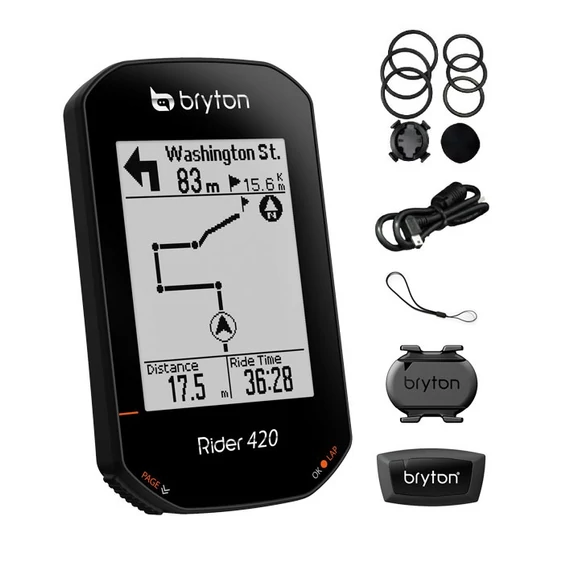 Computer BRYTON RIDER 420T GPS szett (CAD+HRM) kerékpáros