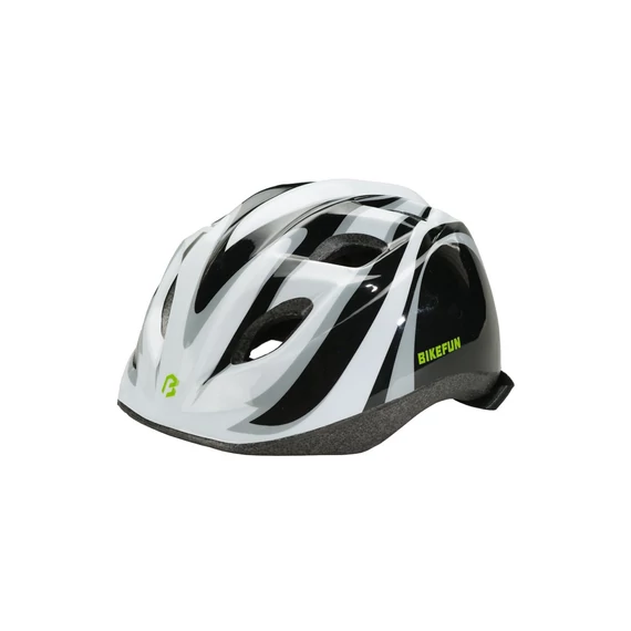 Fejvédő sisak sisak BIKEFUN JUNIOR S fekete/feh 48-52 cm kerékpáros