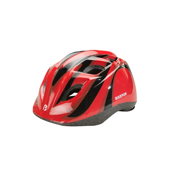 Fejvédő sisak sisak BIKEFUN JUNIOR S piros/fehé 48-52 cm kerékpáros