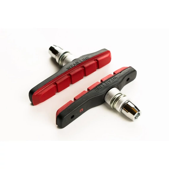 Fékpofa BIKEFUN MTB 72 mm menetes fekete/piros - MTB-945V-BKRED kerékpáros