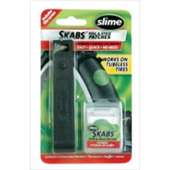Gimijavító folt SLIME SKABS 6x1 + gumiszerelő szerszám - 20027 kerékpáros