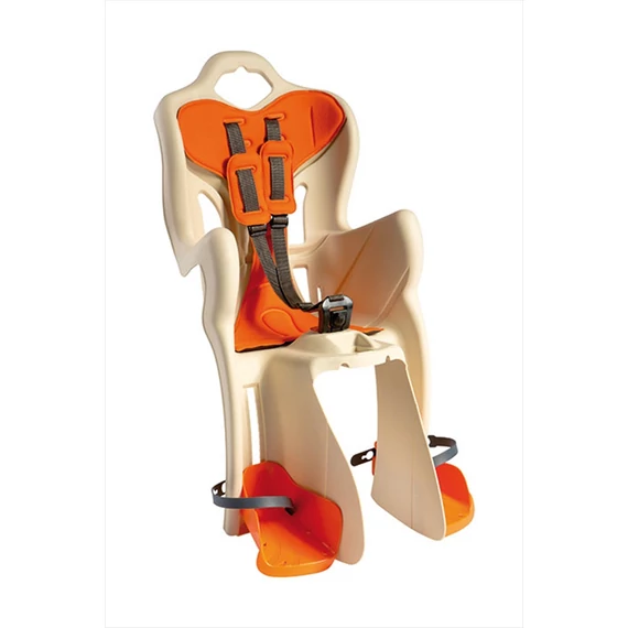 Gyermekülés BIKEFUN B-ONE CLAMP hátsó bézs, csomagtartóra kerékpáros