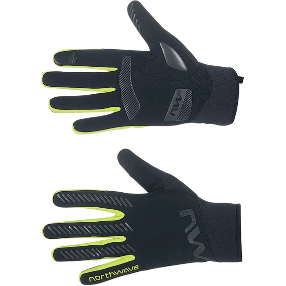 Kesztyű NORTHWAVE téli ACTIVE GEL S hosszú, fekete/fluo sárga kerékpáros