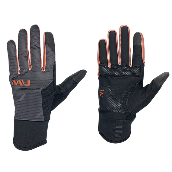 Kesztyű NORTHWAVE téli FAST GEL XXL hosszú, fekete/fahéj kerékpáros